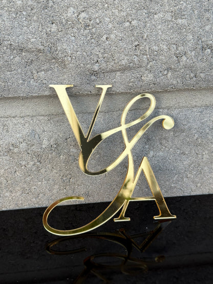 Initiales gâteau de mariage #1