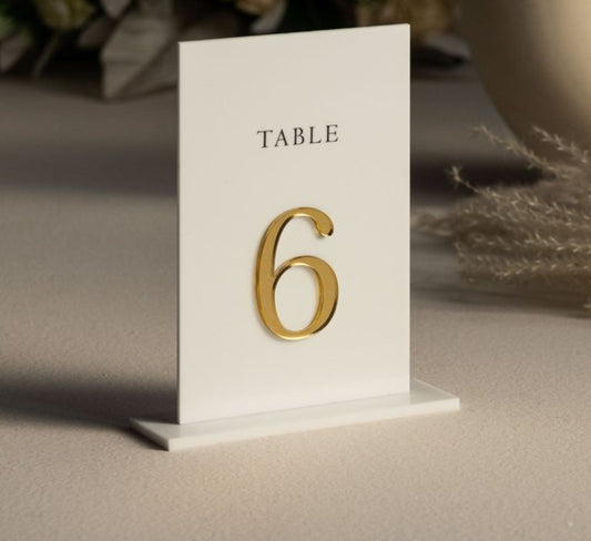 Numéro de table ' MODERNA BLANC '