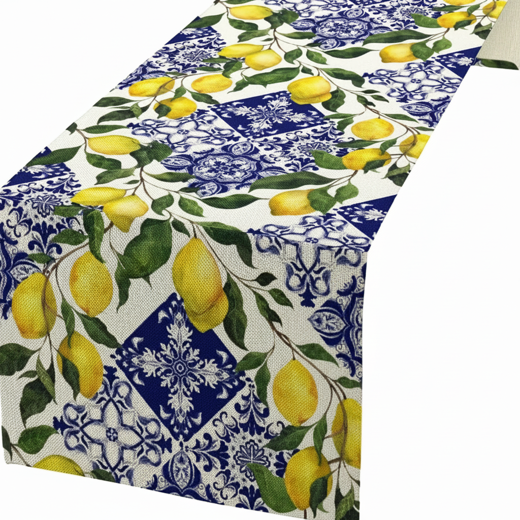 Chemin de table style italien citron
