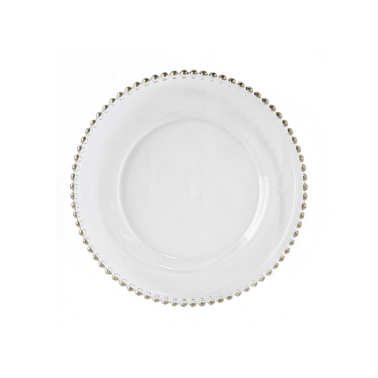 Sous-assiettes avec perles argent