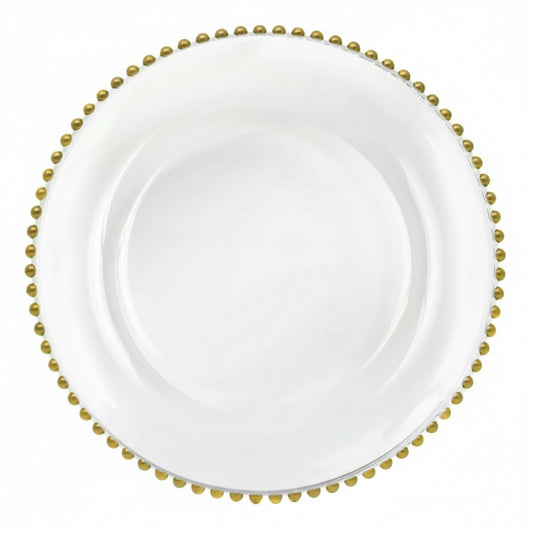 Sous-assiettes avec perles  or