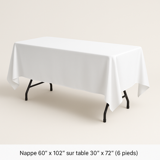 Nappe blanche 60'' x 102''