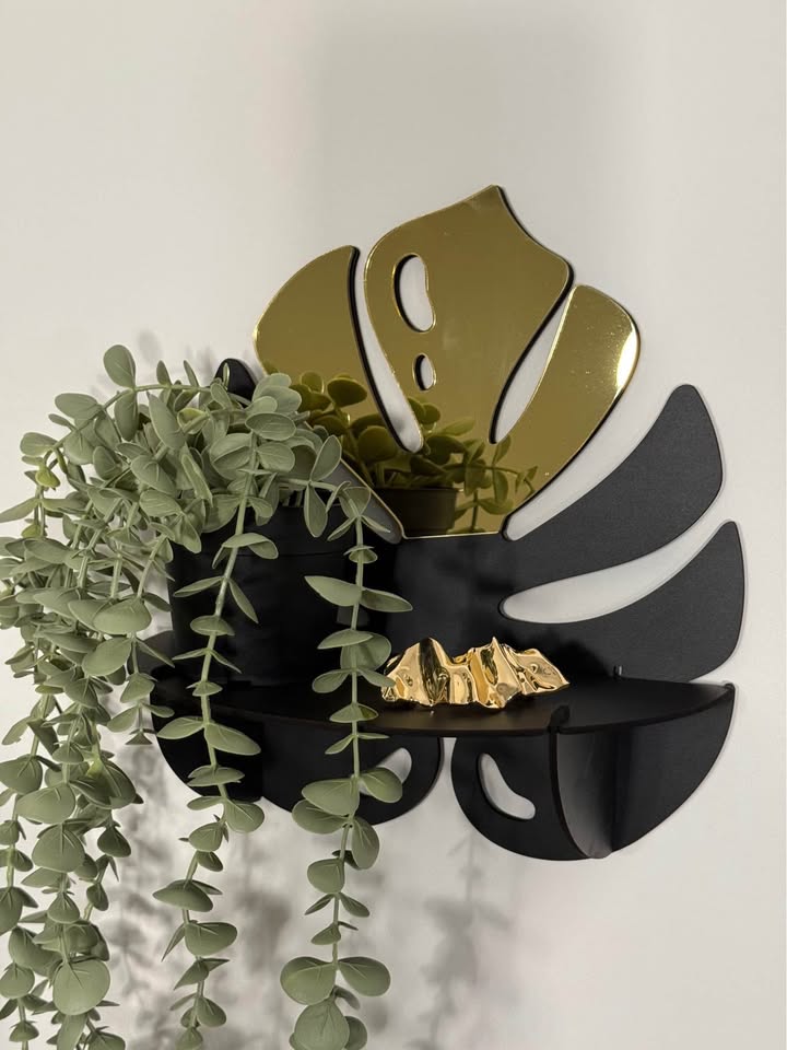 Étagère murale Monstera Or Mirroir