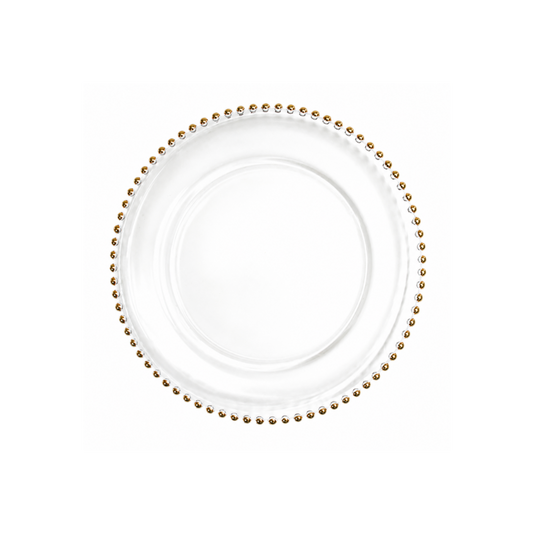 Sous-assiettes avec perles  or