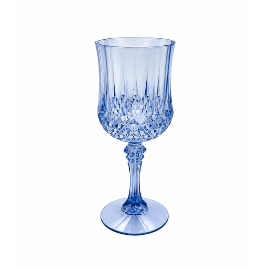 Verre à vin bleu en plastique